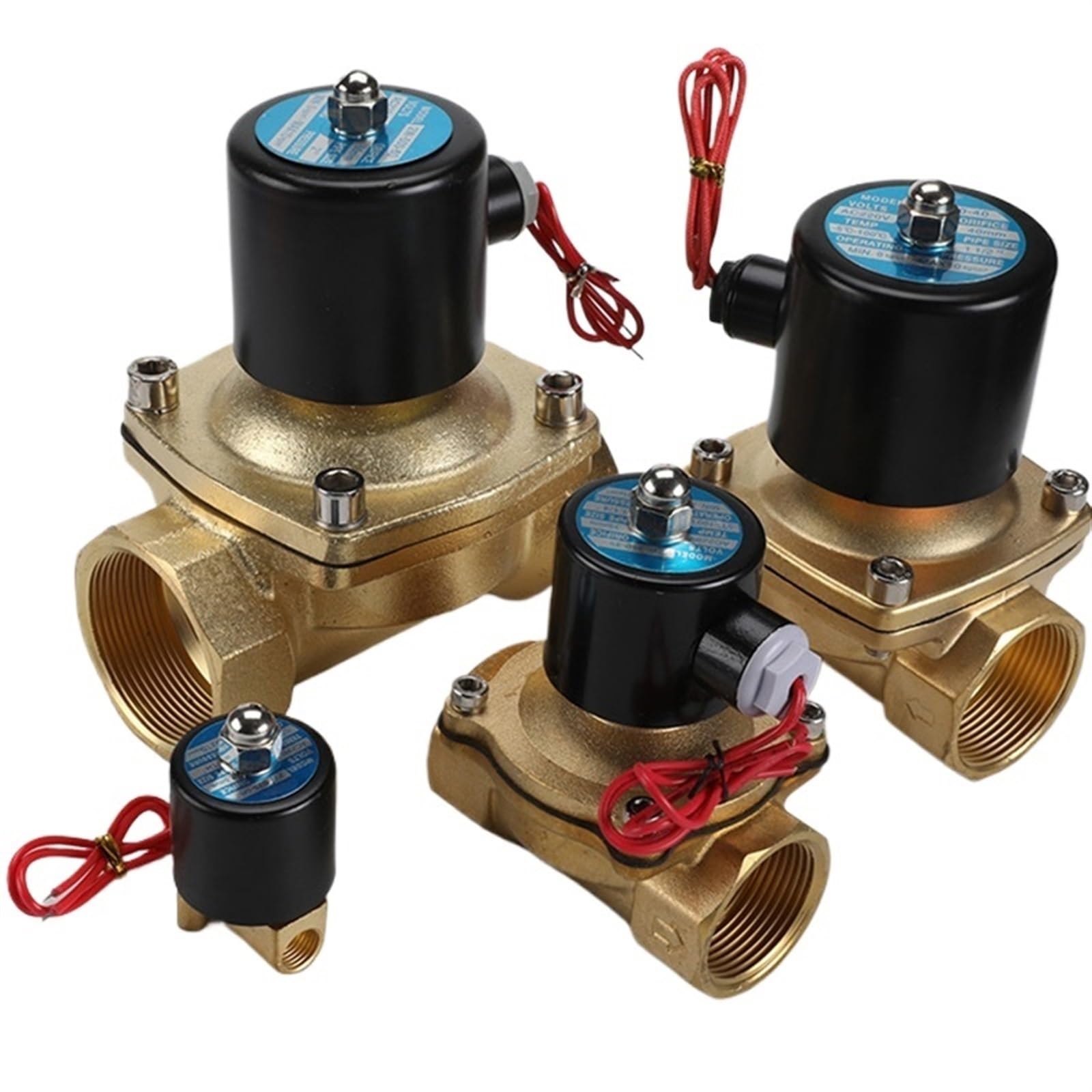 Elektryczny zawór pneumatyczny 1/4", 3/8", 1/2", 3/4", 1" BSP DN8/10/15/20/25/50 Normalnie zamknięty, do wody, oleju i powietrza, 12 V, 24 V 220 V (miedź Body-ac220v, DN15)