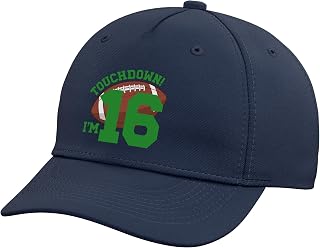 16th Birthday Football Sixteen Year Old Football Player Adjustable Baseball Hat