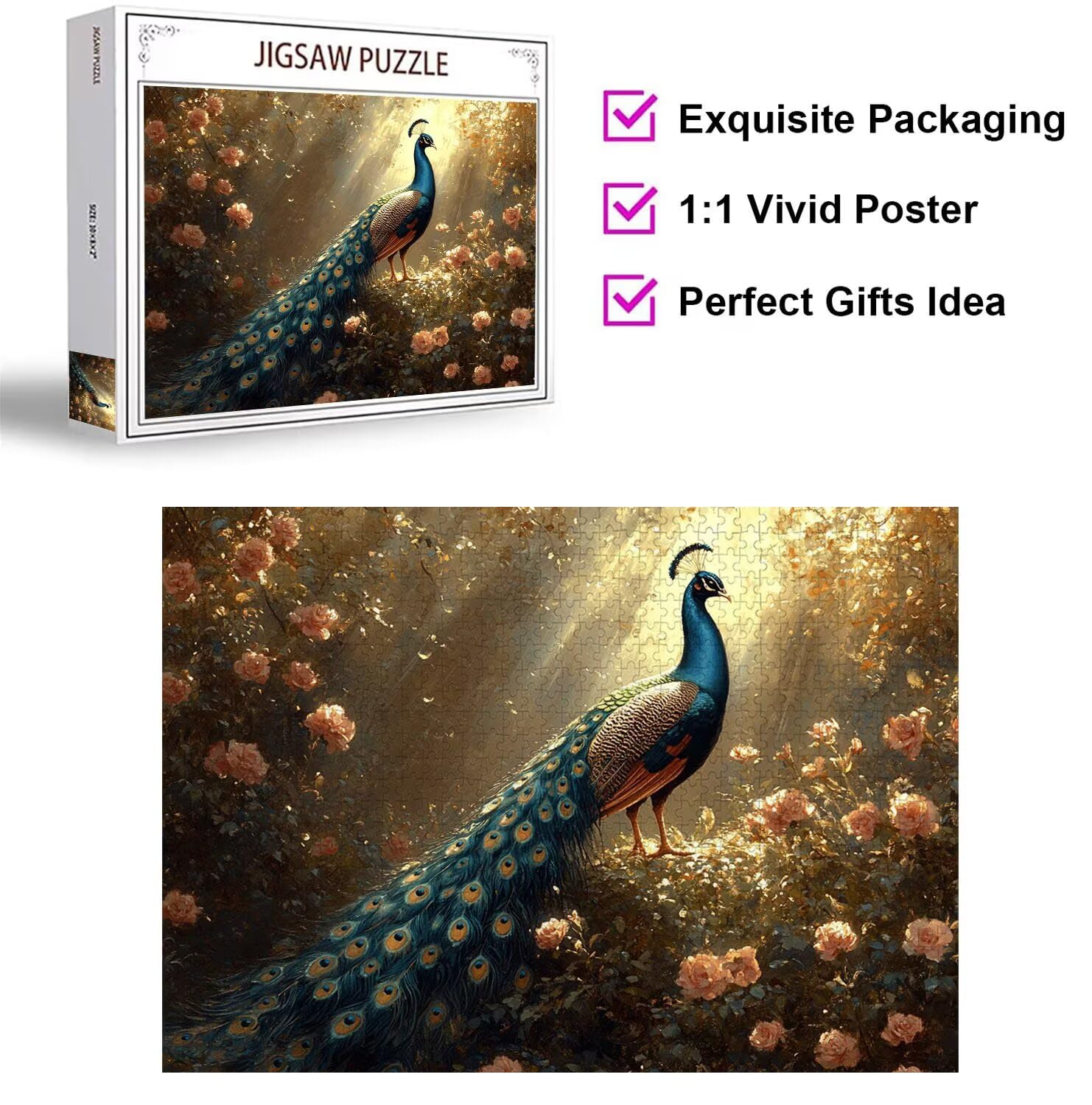 Puzzle 4000 Pezzi Paone Puzzle Classici per Gioco Familiare, n-386 | Impossibile Puzzles, Intrattenimento Creativo, Rilassamento Intelligence, Regalo per Amore e Amico, Decorazioni Casa, piante