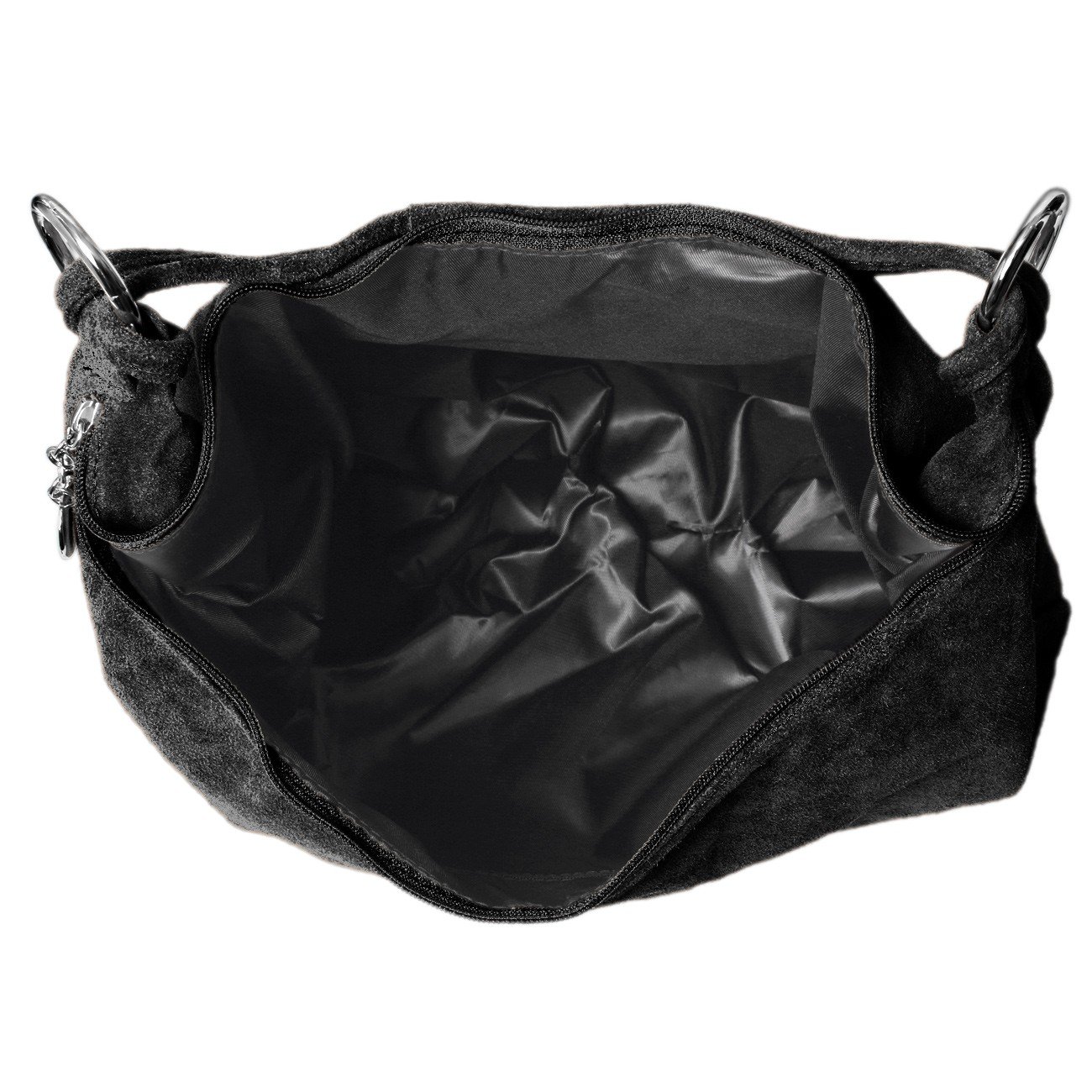 Caspar Große Damen Vintage Veloursleder Tasche Samtweiche Schultertasche aus Leder - CLASSIC LINE - Modell No.617 - Made in Italy