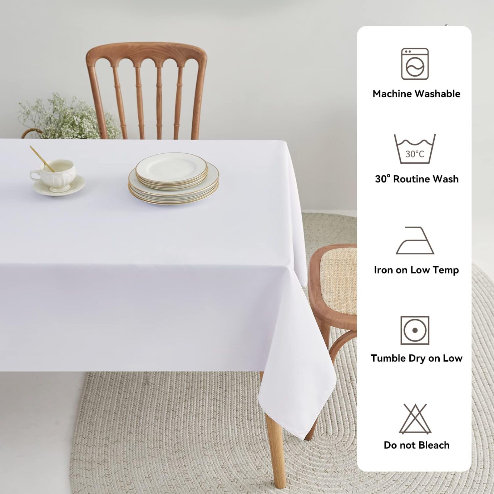 Mantel Mesa Rectangular Líneas De Hojas Marrones Mantel Antimanchas Impermeable Tela Poliéster Lavable para Cocina Restaurante Jardín Fiesta Manteles de Mesa (140x200cm)