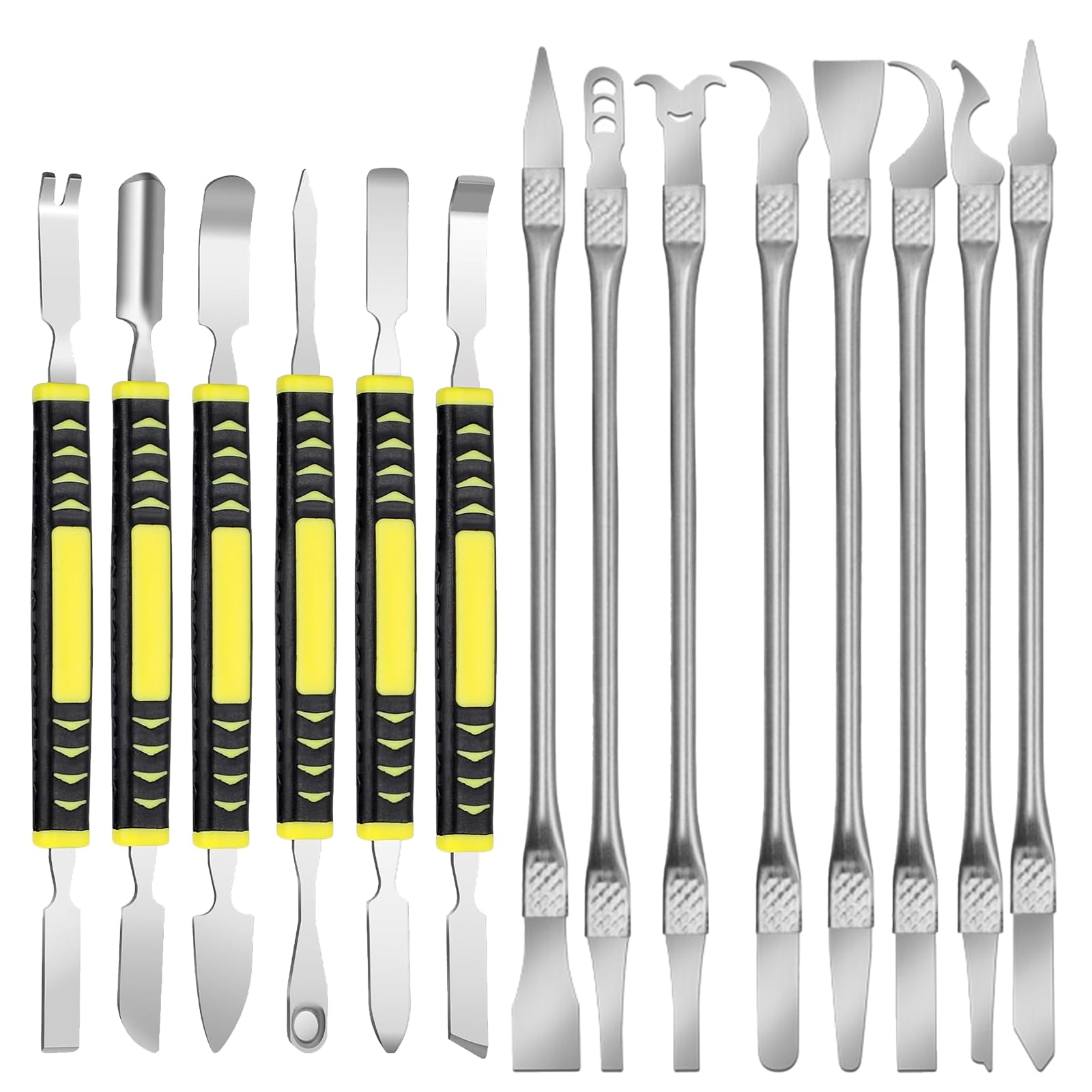 14 Pcs Stainless Steel Dual Ends Crowbar Dual-Ends Small Spudger Pry Opening Repair Tools Kit for Professional Repair Kit Suitable for Phones Laptops