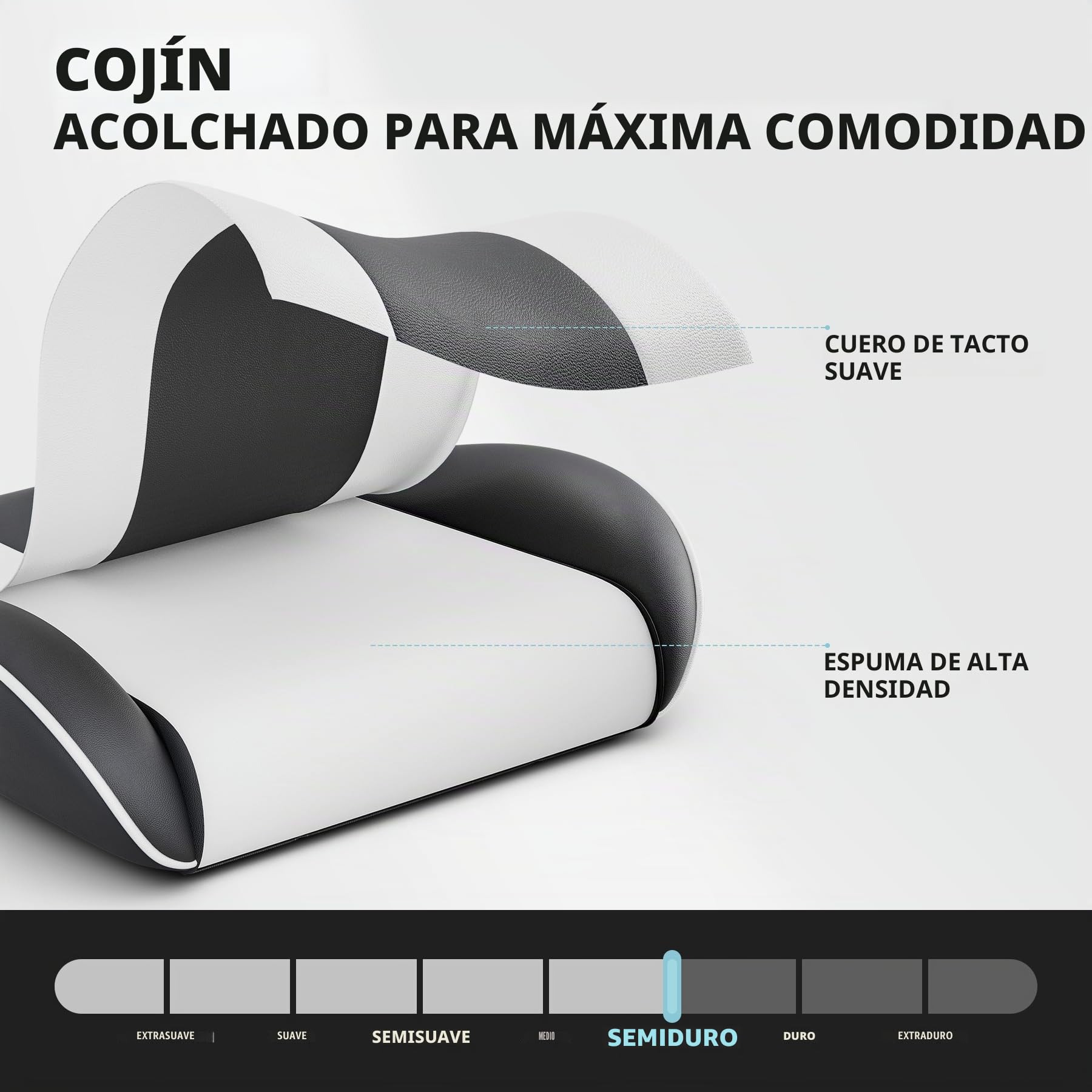 Silla ergonómica para videojuegos, con reposapiés, reposabrazos ajustables, silla de oficina ergonómica con soporte lumbar, color negro y blanco