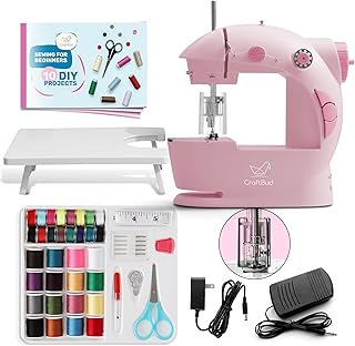 CraftBud Mini Sewing Machine for Beginners, Dual Speed Small Portable Sewing Machine for Kids and Adults with Extension Ta... Price In India