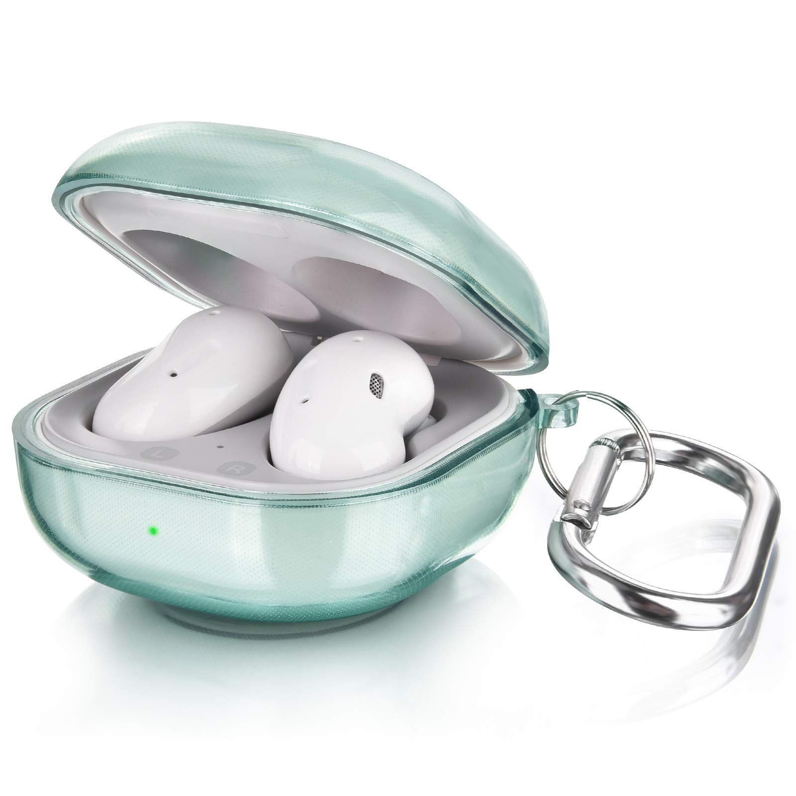 AIRSPOClear Case Compatible with Samsung Galaxy Buds 2 Pro/ Galaxy Buds 2/ Galaxy Buds Pro/ Galaxy Buds Live Case Transparent Case Cover (Clear Green)