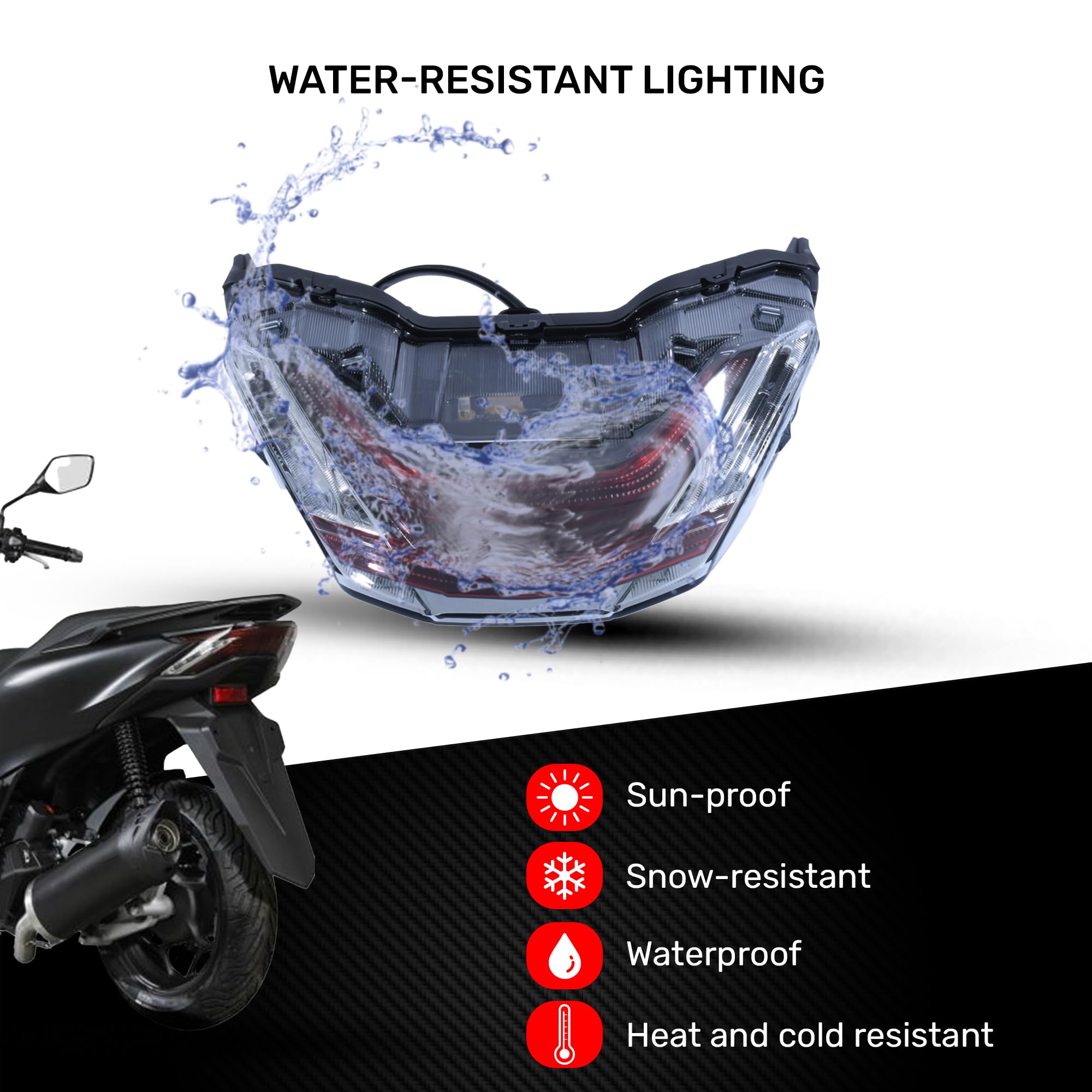 avdb-moto Światło tylne/stop LED kompatybilne z HONDA PCX 125/150 2015-2017, PCX 125/150 2015-2017 + Wbudowane kierunkowskazy (Czarny przydymiony)
