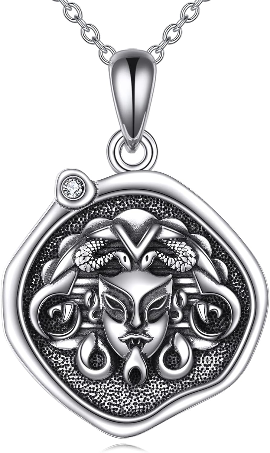 YFN Greek God Necklace Sterling Silver Greek Protector Pendant Religious Jewelry Gifts for Women Men