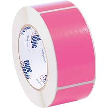 Tape Logic DL636K Inventory Rectangle Label, 4" Length x 2" Width, Fluorescent Pink Roll of 500