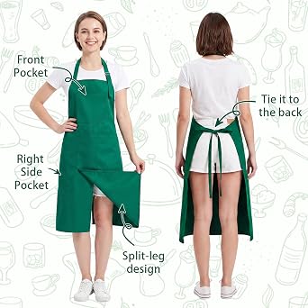 Pottery Split Leg Apron, Split Apron with Adjustable Straps, Pottery Aprons with 3 pockets for Women Men for Pottery