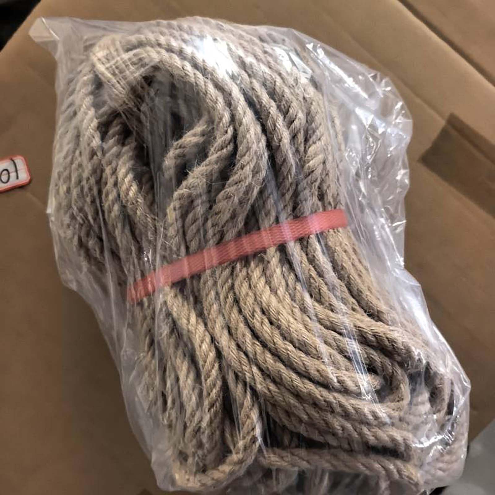 Naturalny sznurek jutowy o długości 100 metrów, wytrzymały sznurek ogrodowy, do smyczy ogrodowej, eleganckie opakowanie na prezent, ramka na zdjęcia DIY, dekoracja ścienna wisząca Tiragraf (rozmiar 6