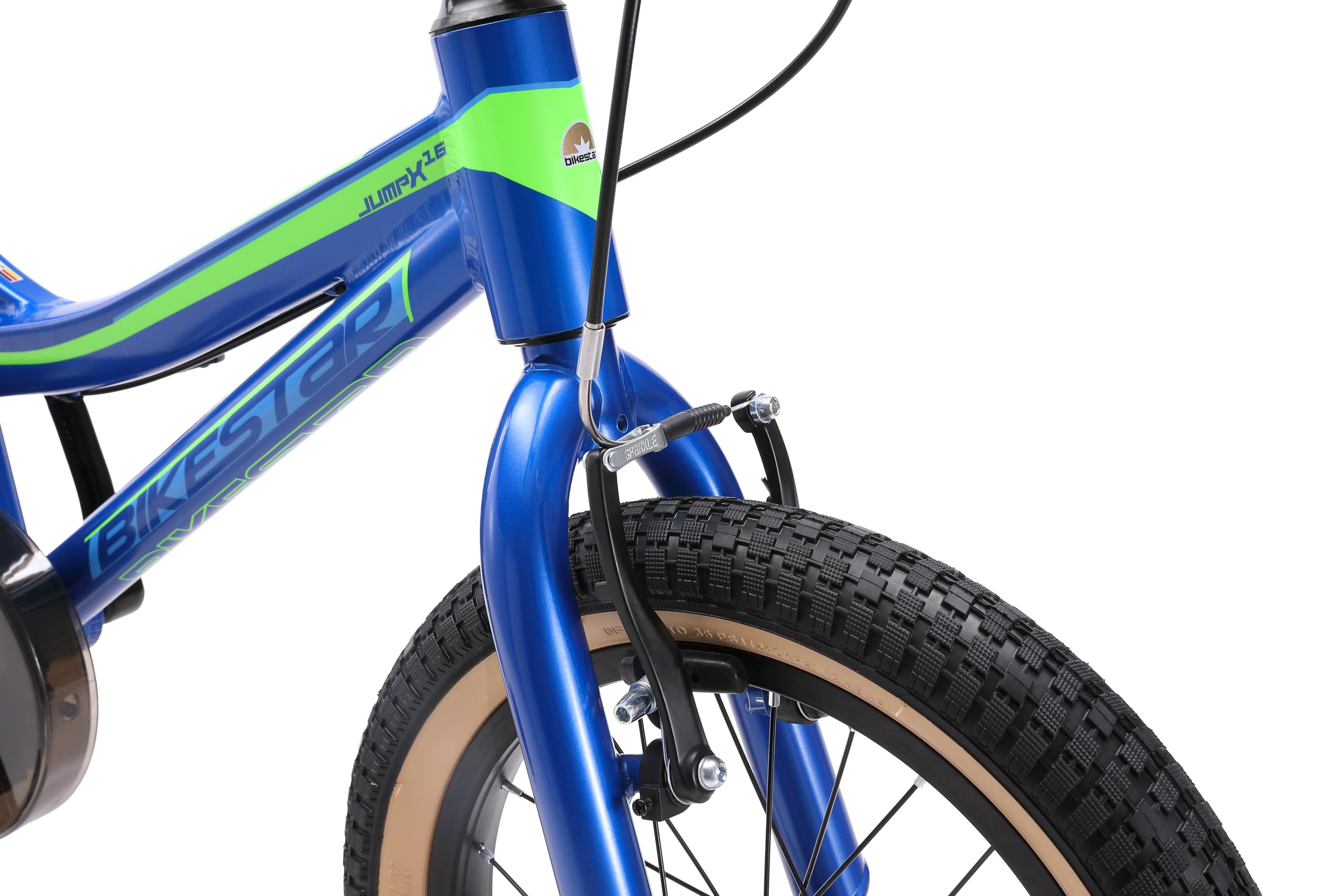 BIKESTAR Vélo Enfant en Aluminium pour Garcons et Filles de 4-5 Ans | Bicyclette Enfant 16 Pouces vélo de Montagne avec Freins en V | Bleu Vert