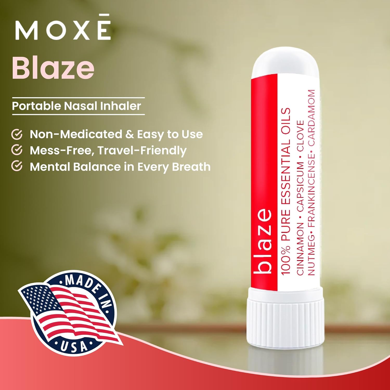 MOXE Blaze Nasal Stick | Calming Comfort + Mental Balance | Thieves Oil Inhaler Provides Soothing Spicy Sensation | Aromatherapy Inhaler with 100% Pure Essential Oils, Frankincense (3 Pack)… - Image 3