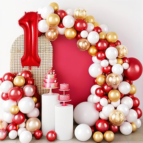 Miniatura 2 de Globo rojo número 1 de 40 pulgadas, globos grandes de aluminio con número de helio, globos gigantes gigantes de Mylar número 1 para primer