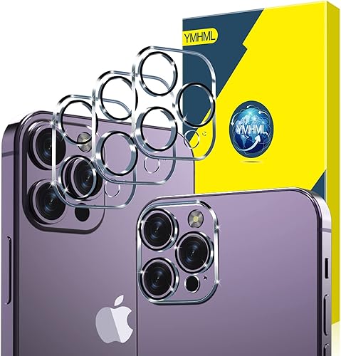 YMHML Paquete de 3 protectores de lente de cámara para iPhone 14 Pro 61 pulgadasiPhone 14 Pro Max 67 pulgadas vidrio templado ultra HD fácil de