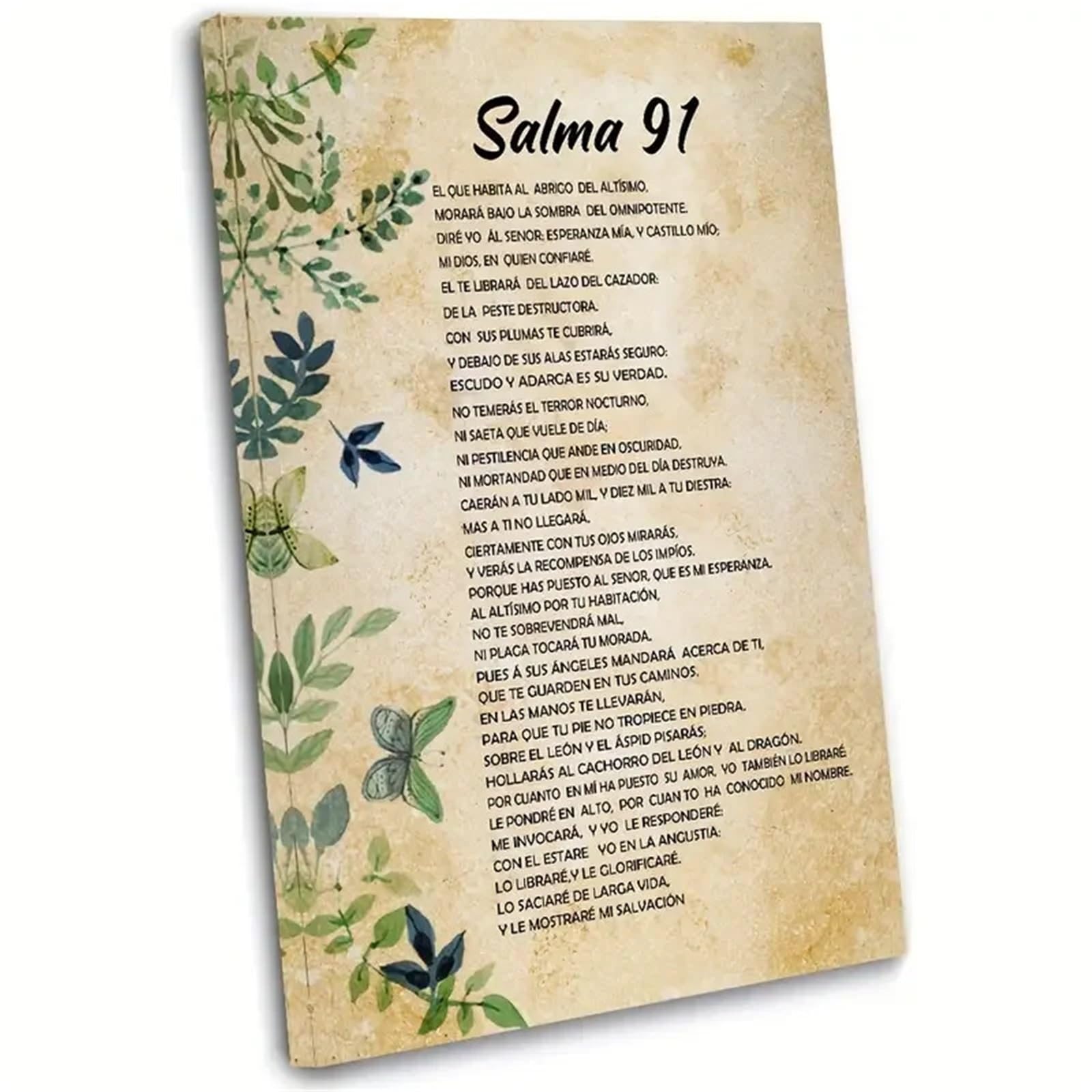 Mdbjtcyzn Unframed Faith Inspired Wall-Art Psalm 91 Scripture Quote Canvas Print Inspirational Decor For Home Office(,08X12inch(20X30cm))