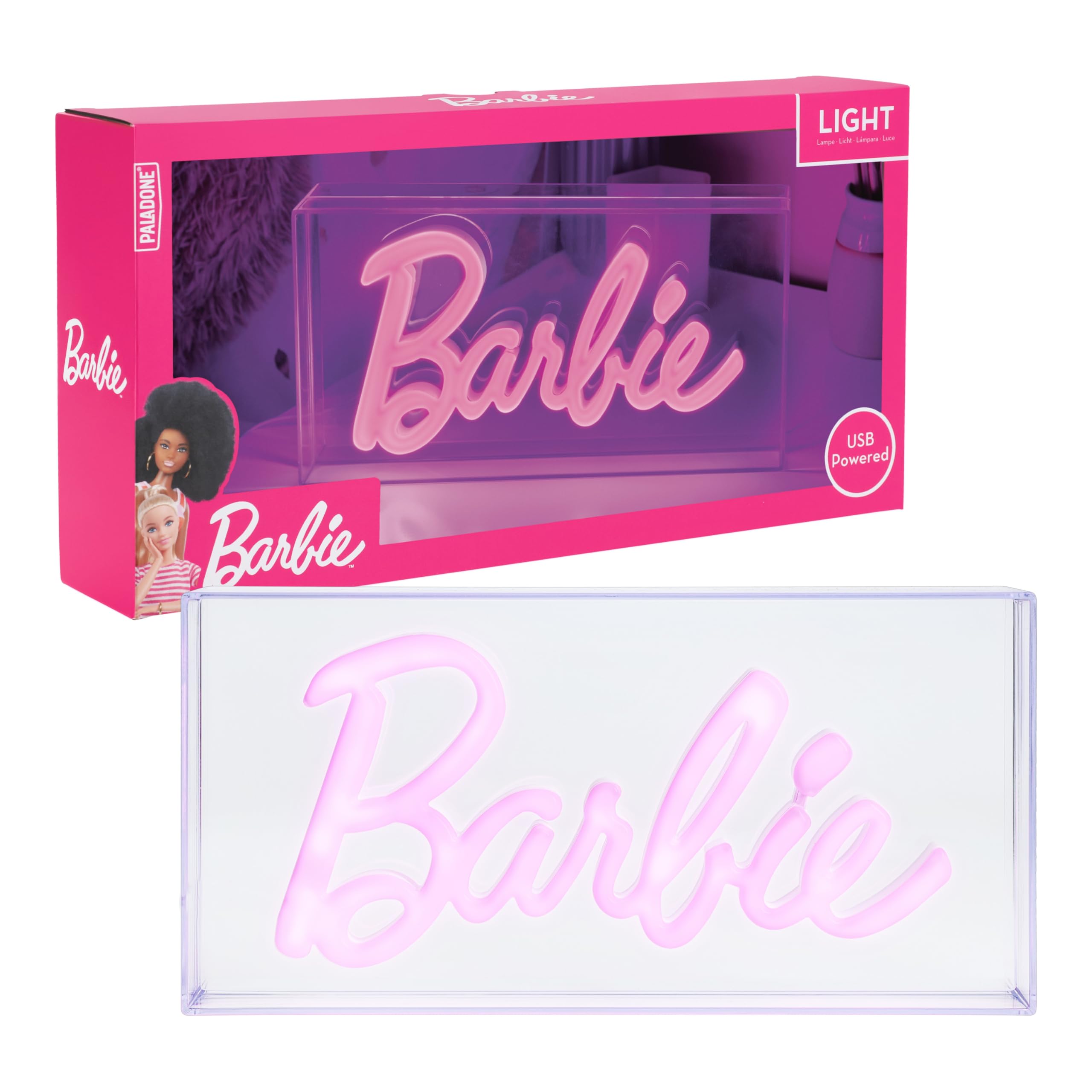 Barbie ロゴサイン♪ Amazon.com: Paladone Barbie Logo LED Neon Pink Sign, Officially