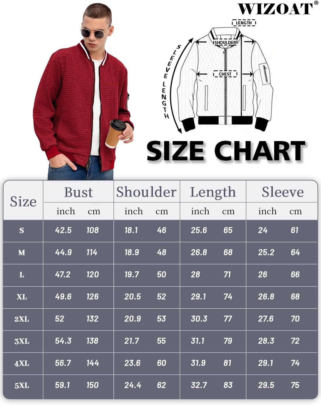 Mens Casual Jacket Lightweight Jacket Varsity Coat - Image 6