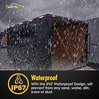 Vista 6 de Partsam 2 lámparas de luz LED oblongas de 4 pulgadas con lente reflejo [certificado DOT], montaje en superficie de caravana, rectangular