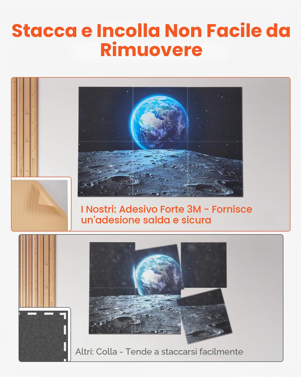 VEVOR 6 Pezzi Pannelli Acustici Artistici, Pannelli Fonoassorbenti Decorativi Autoadesivi da Parete Registrazione per Casa, Ufficio, Studio, Sala giochi, Teatro, Terra, 600 x 600 x 10 mm