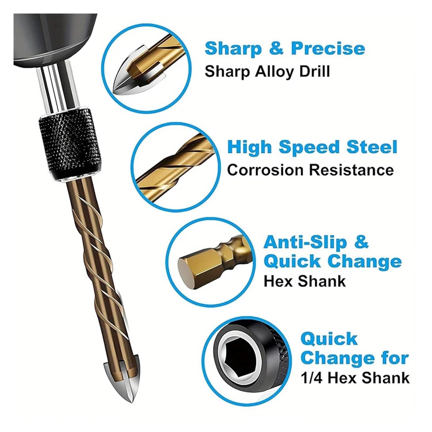 1 piece Drill bit Cross Tungsten Carbide Tile Drill bit(8mm)