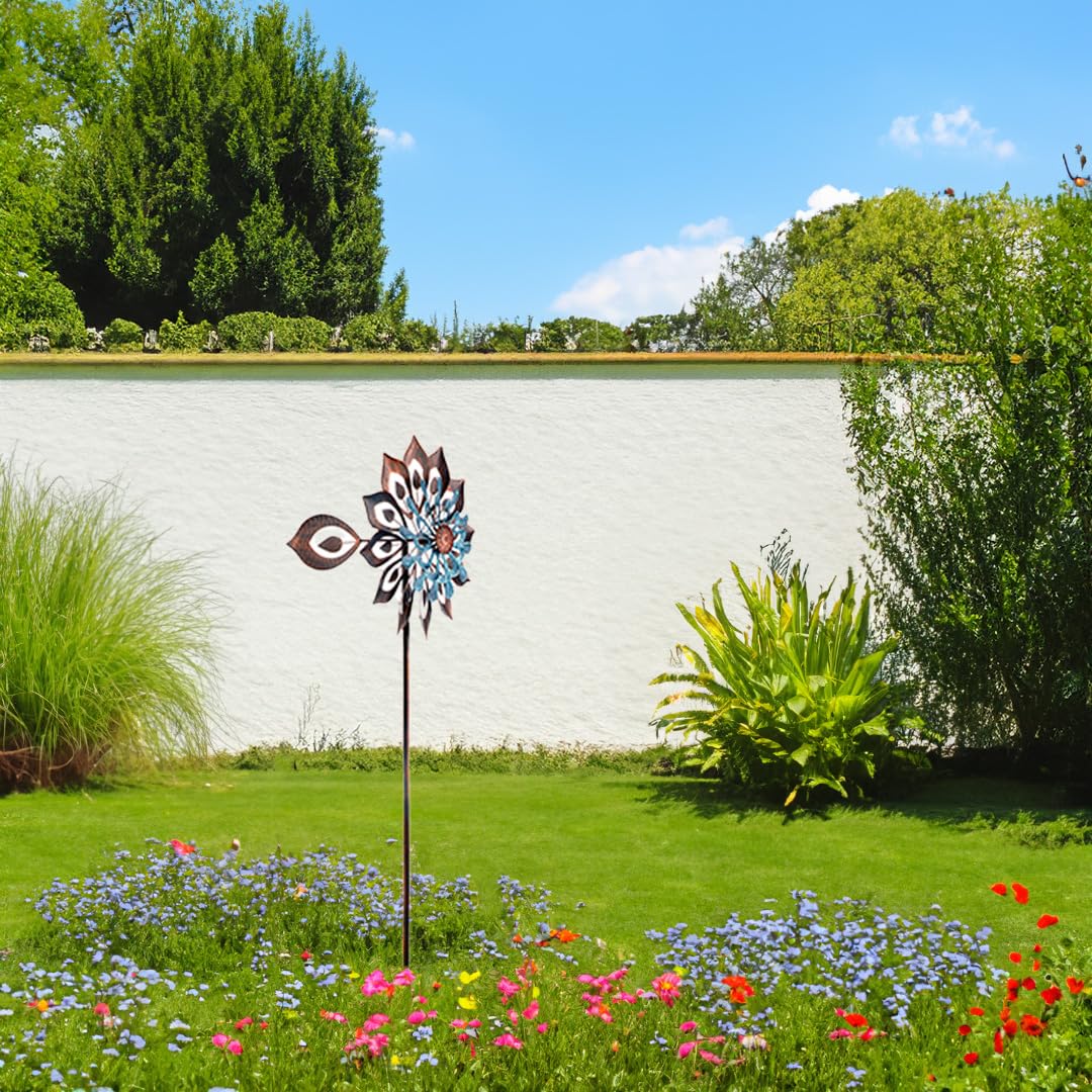 Kobolo Windrad Dekostecker Flora XXL 60x213 cm Mehrfarbig