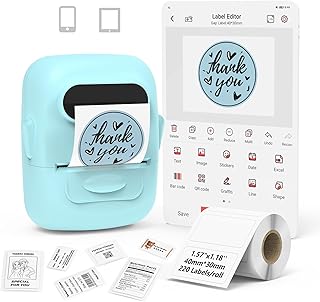 MARKLIFE Label Maker Machine with Tape Barcode Label Printer - Mini Portable Bluetooth Thermal Labeler for Address Clothing Jewelry Retail Barcode Small Business Home Office Compatible Phones PC