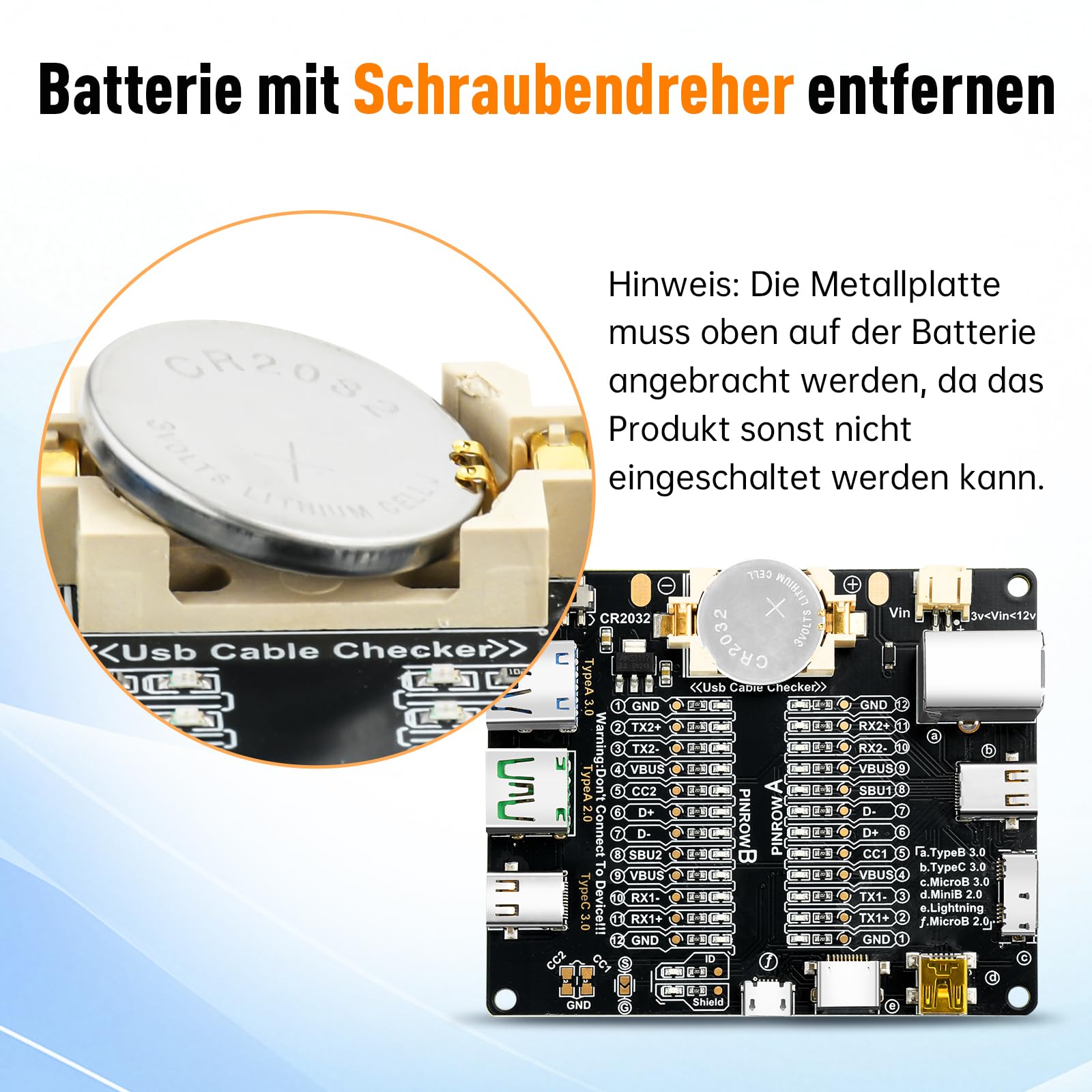Heemol Tester kabli USB, tester kabli danych dla kabli USB C/A Micro USB z szybkim transferem, szybka organizacja nieuporządkowanych kabli poprzez sprawdzenie diod LED
