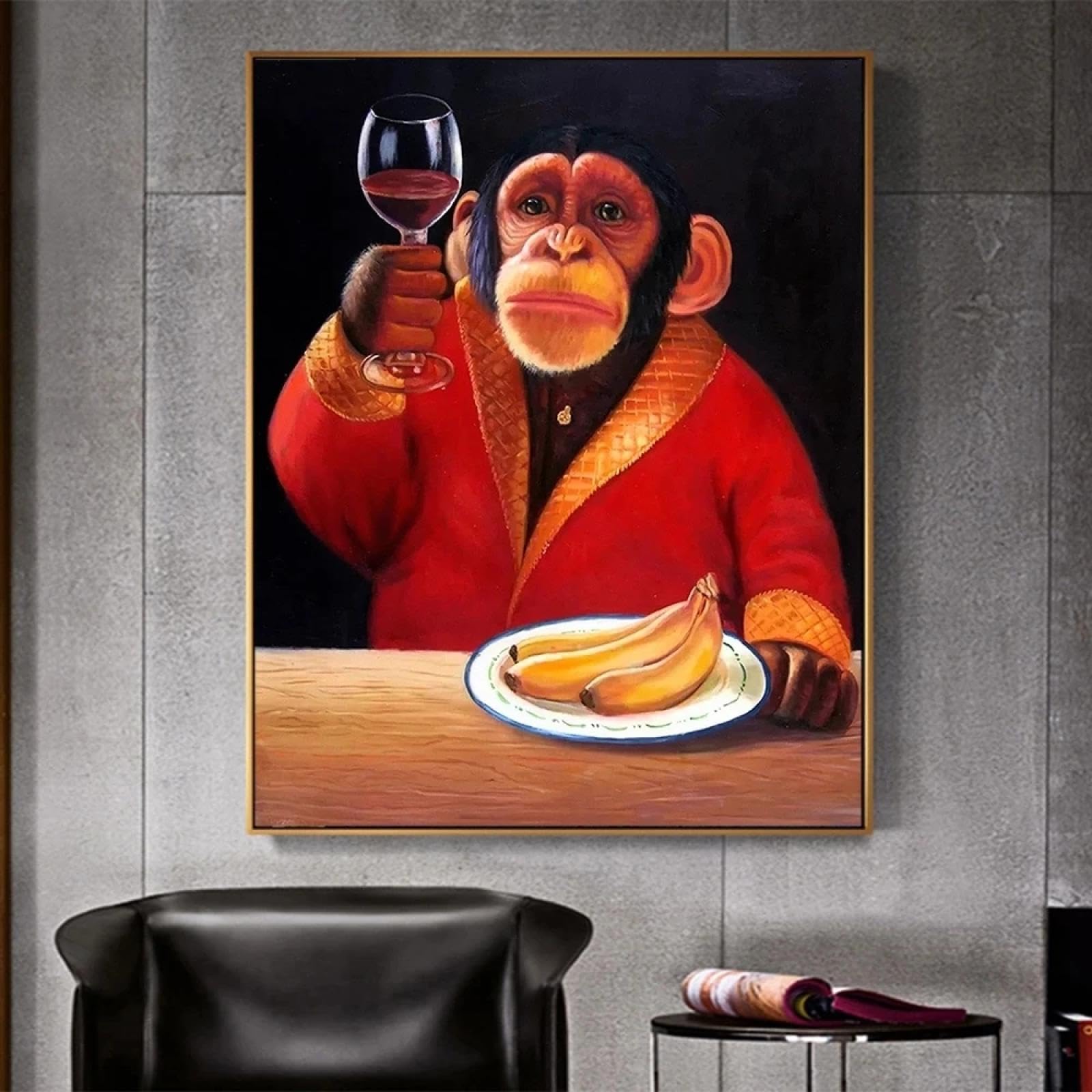 Tableau singe drôle fumer pour habiller un grand mur - 8