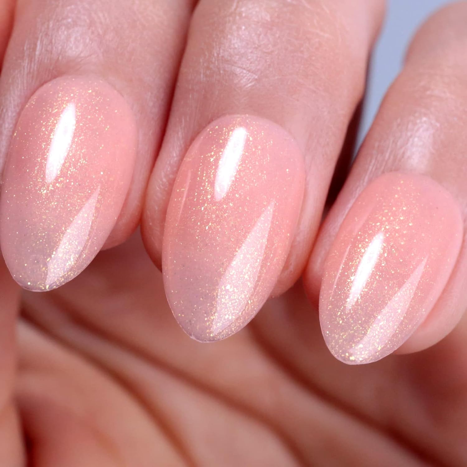 Ozzeal Jelly Gel Nail Polish,Pink Gold Glitter Shimmer