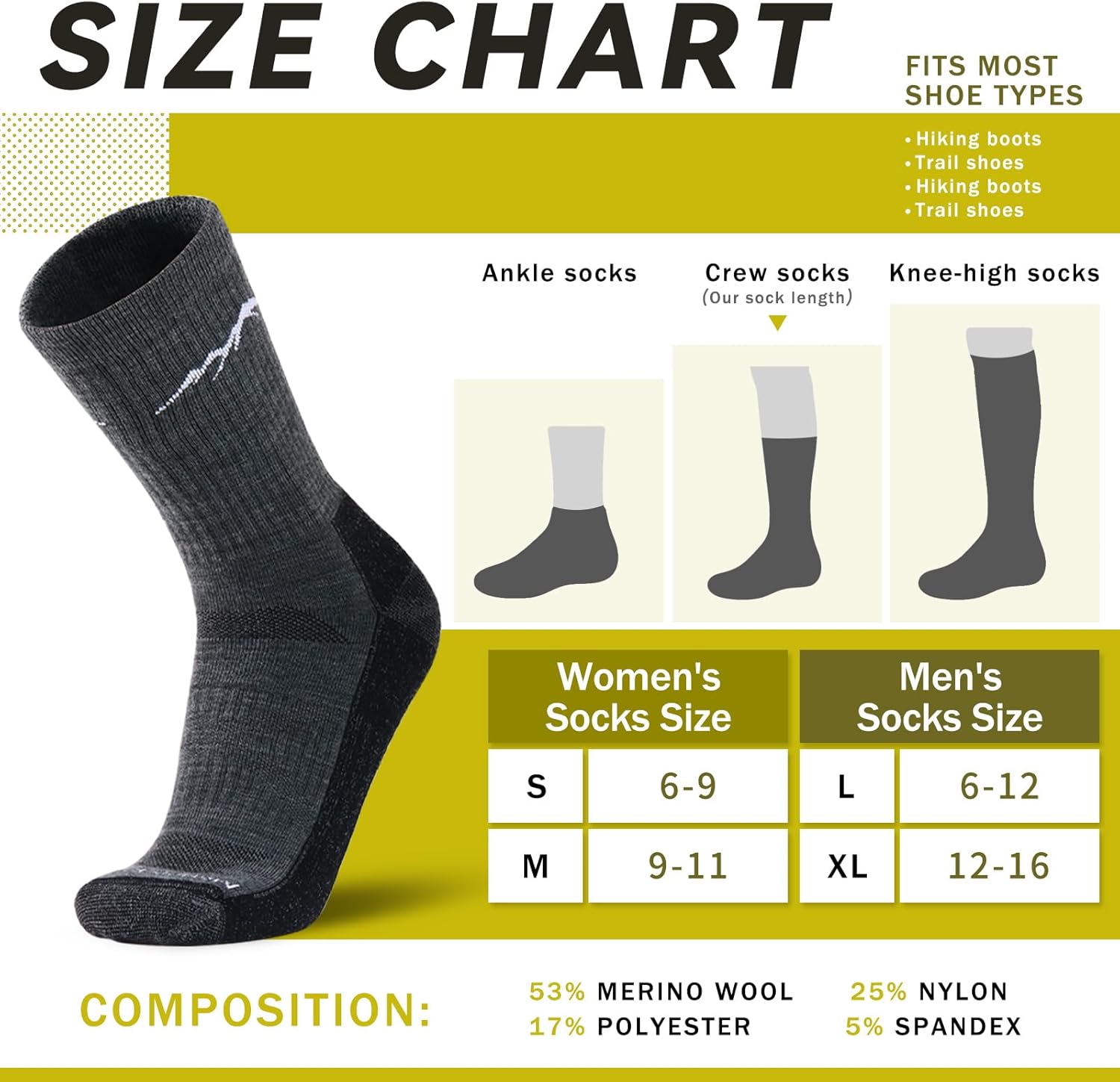 Merino Protect Merino Wool Socks for Women and Men Winter Hiking Hunting Cycling Boot Socks Soft Cushion Warm Casual Thermal - Image 7