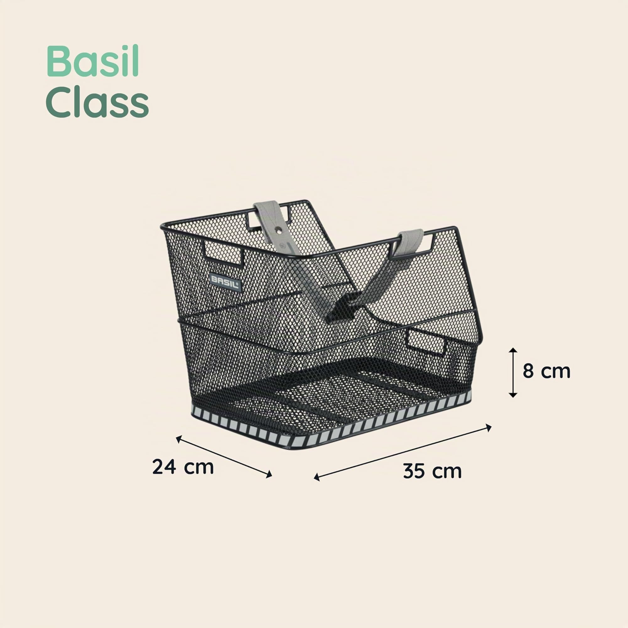 Basil Fahrradkorb Class Black, 38 x 31 x 27 cm