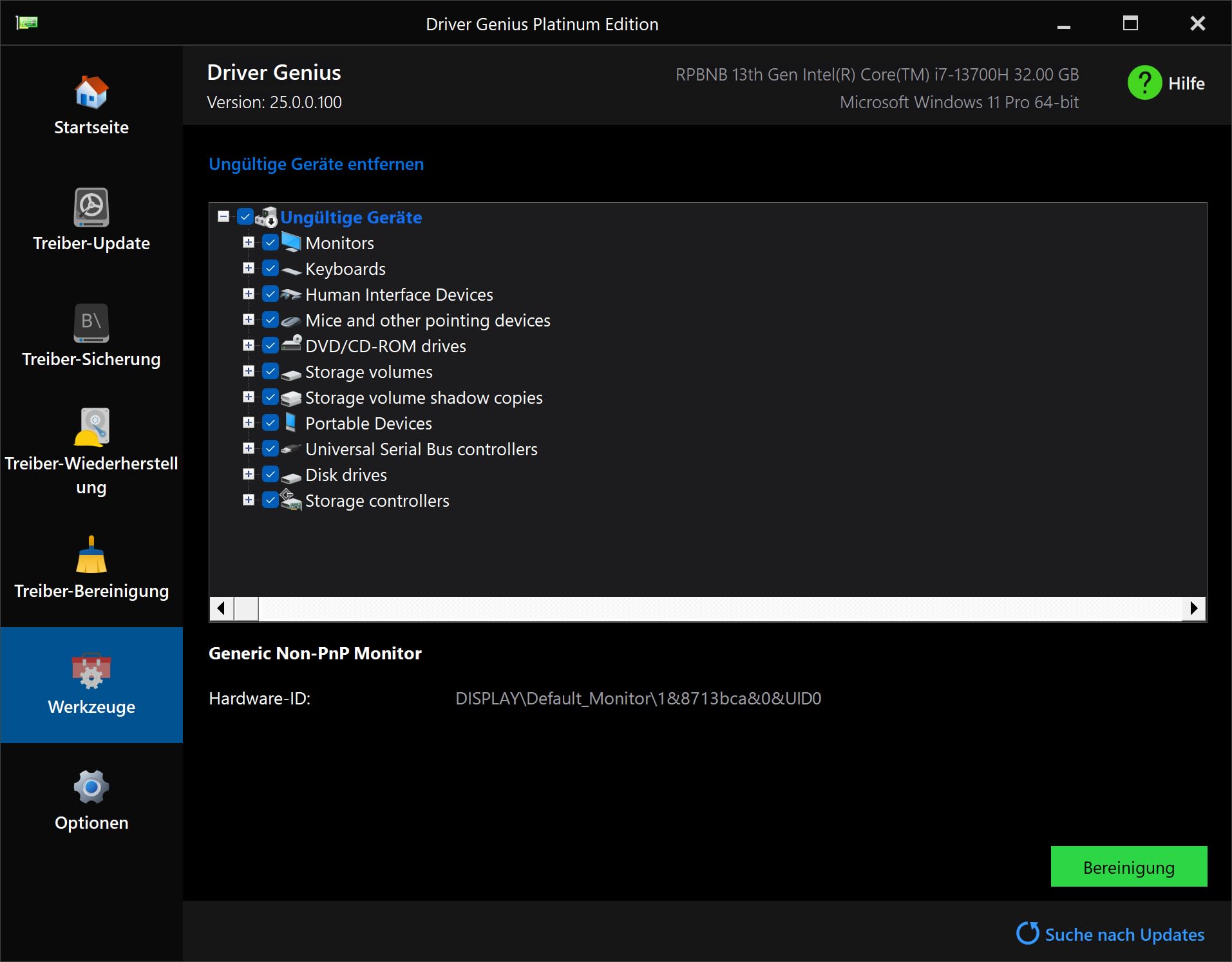 Driver Genius 25 Platinum (aktuelle Version) – Premium Treiber Updater Software - System-Optimierung & Hardware-Diagnose - Windows 11/10 - Vollversion - 3 PC / 1 Jahr - DEUTSCH (ProduktKeyCard) - PKC