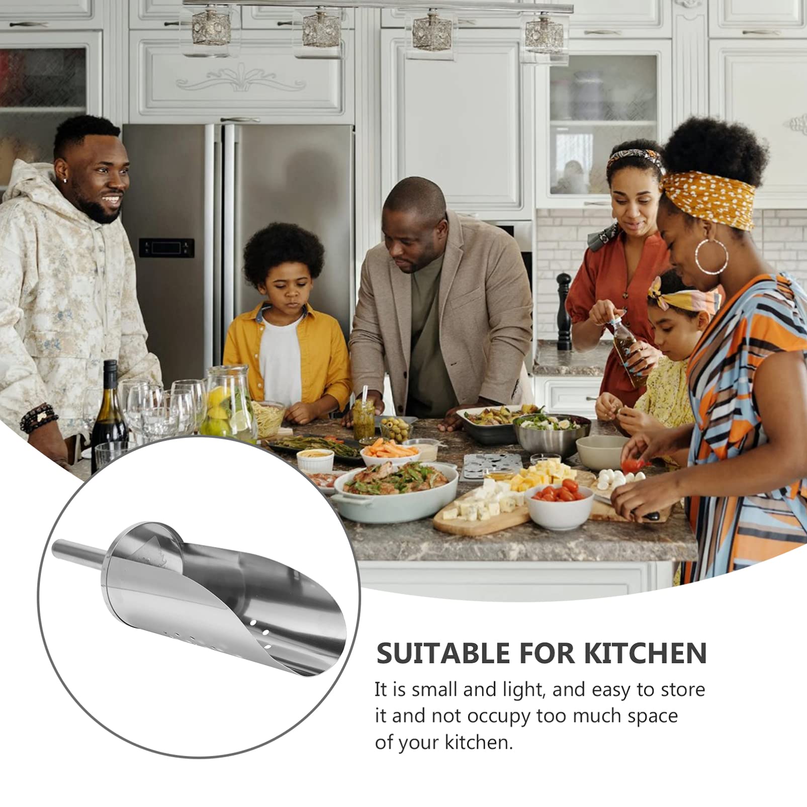 1pc Multi-function Spatula Stainless Steel Scoop Food Ice Scoop Metal Scooper Ice Scoop Kitchen Scooper Ice Cube Scooper Metal Food Scooper Ice Scooper Ice Shovel