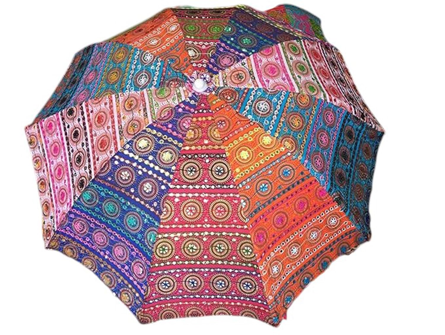Arprani beach parasols-garden parasol umbrella for sun-Decorative Indian Cotton handmade bridal umbrellas- Handcrafted Embroidered