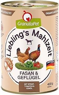 GranataPet Liebling’s Mahlzeit Pheasant & Poultry Wet Dog Food without Grain & Sugar Supplements, Complete Food, 6 x 400 g product image