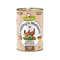 GranataPet Liebling’s Mahlzeit Carne di Fagiano e Pollame, Cibo Umido per Cani Senza Cereali e Zuccheri Aggiunti, Alimento Completo, 6 x 400 g