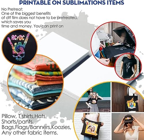 Miniatura 5 de Cisinks Película de transferencia DTF de alta calidad de 13 x 19 pulgadas, A3 Plus, 100 hojas de papel de transferencia de calor de PET transparente