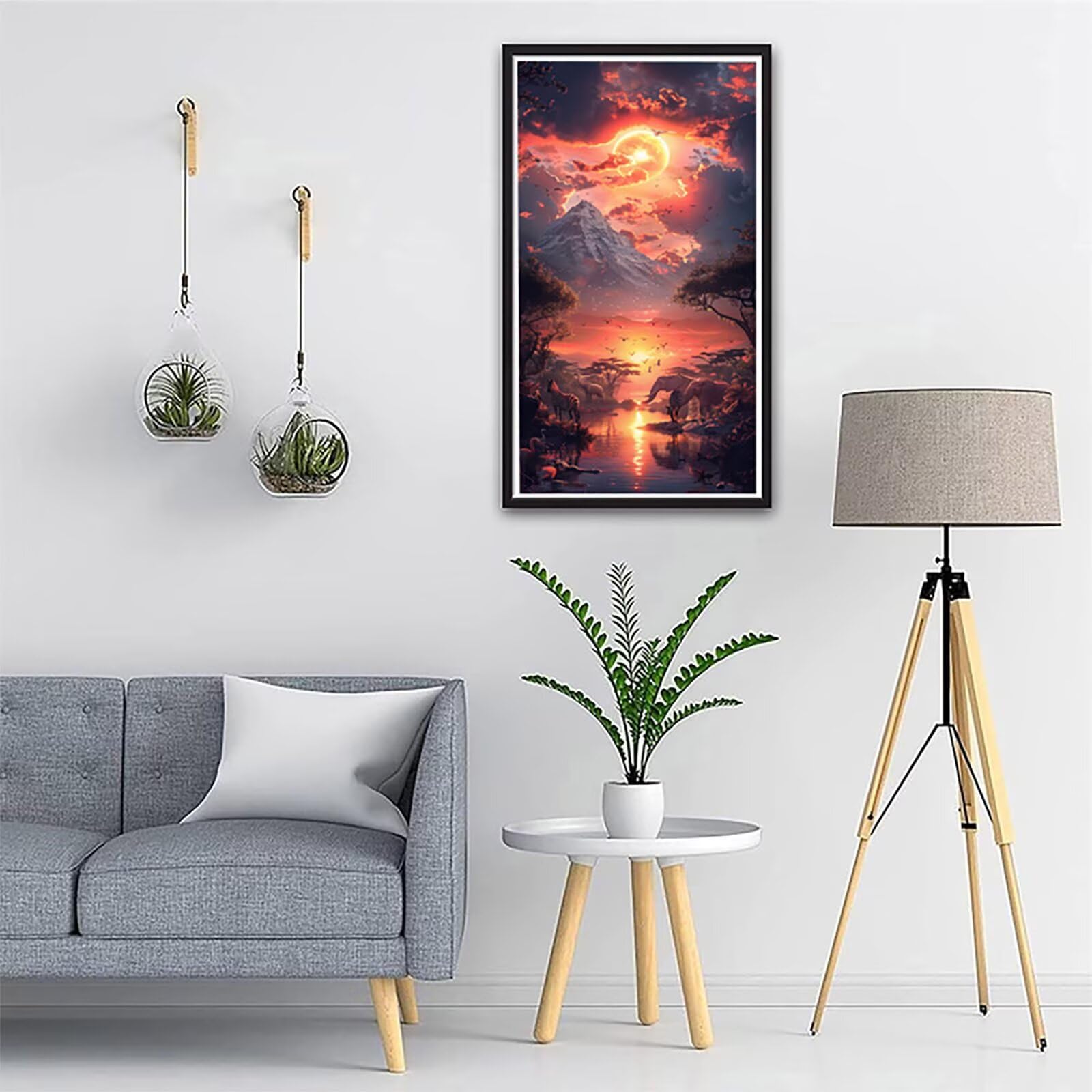 Dipingere con i Numeri Adulti Tramonto, Dipingere con i Numeri Paesaggio, Fai da te Paint by Numbers per Principianti, Hobby Creativi Adulti, Painting by Numbers per Decorazioni Casa 100x200cm 7-5999