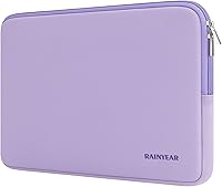 RAINYEAR Purple 15.6 Inch Laptop Sleeve Case - Shockproof Padded Protection for Chromebook, Notebook, Ultrabook - Lightweight Slim Carrying Bag