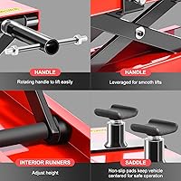 Vista 5 de DNA Motoring Gato elevador de tijera para motocicleta con soporte de elevación y pernos - 500 kg (1100 libras) Rango de elevación de 3.7-14.8