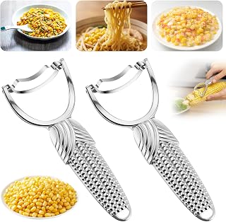 2 Pcs Corn Peeler for Corn on The Cob Stainless Steel Stripper Tool with Aluminum Alloy Handle Kernel Stripper Remover, Comfortable Grip and Light Weight