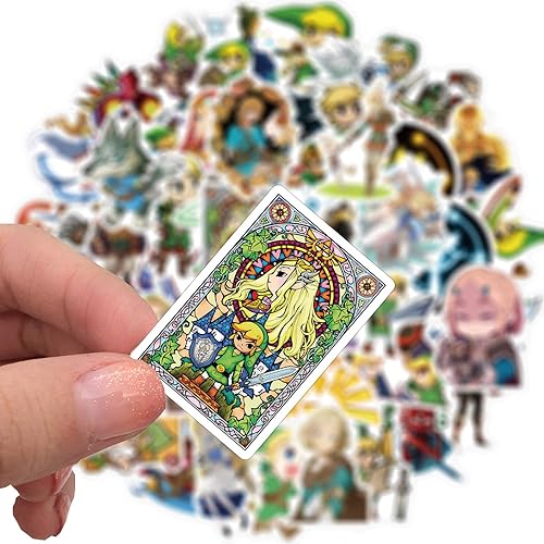 Miniatura 2 de The Legend of Zelda - Calcomanías de juego 50 calcomanías impermeables de vinilo para laptop parachoques patineta botellas de agua computadora