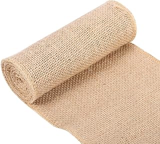 Rotolo di juta, iuta tela di iuta runner runner telaio rustico tela cucito bordo matrimonio vintage fai da te mestieri(15x200cm)