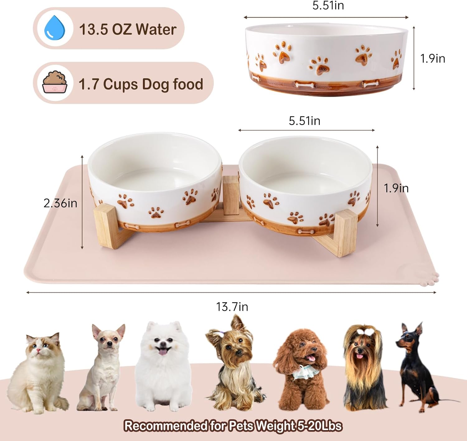 Stylish & Functional: Review of Dog Bowls with Wood Stand for Small Pets