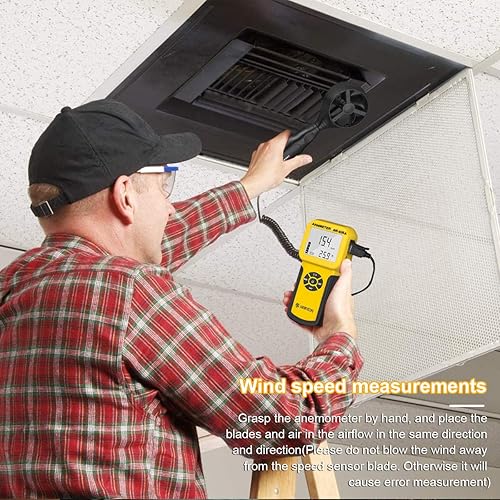 Miniatura 4 de AIOMEST Anemómetro Pro HVAC medidor de velocidad de flujo de aire AI-826A 0.001  100 Mph, medidor de velocidad de viento, probador de viento de mano