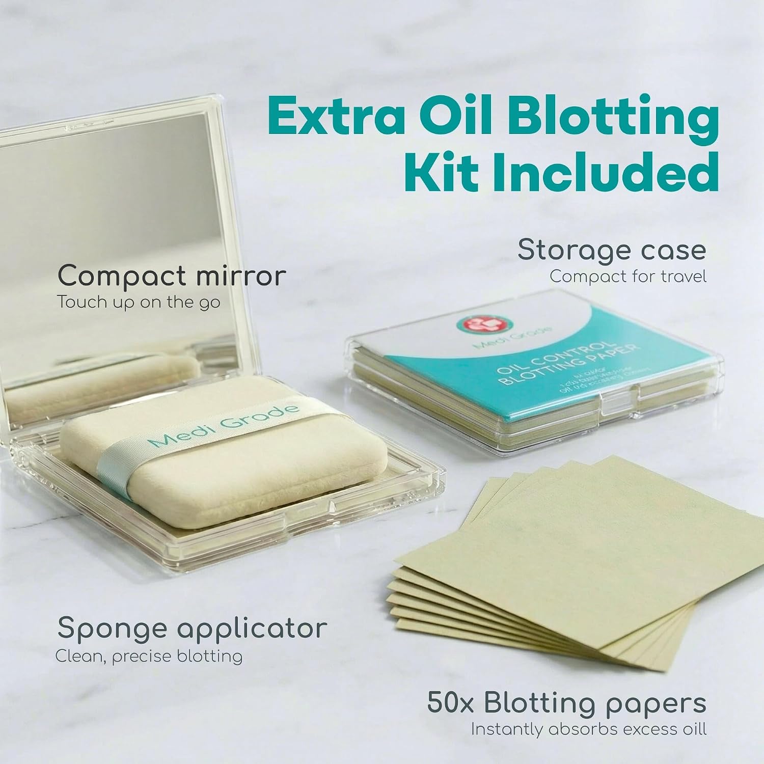 Medi Grade Blackhead Remover Tool Kit with 50 Oil Control Blotting Papers
