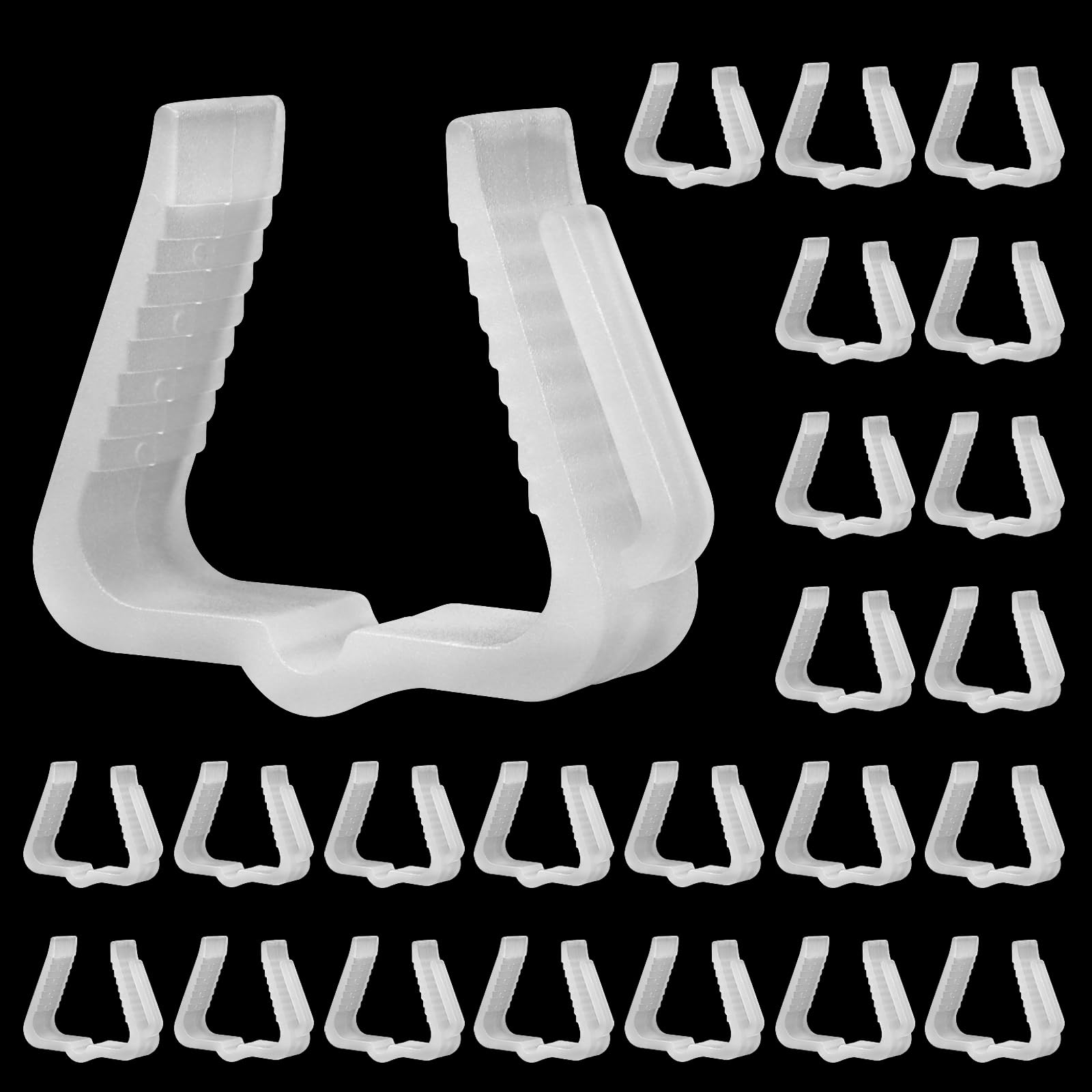 kuaimaChristmas Light Clips, 1 5/8 Inch Fascia Board Clips Clear Plastic Gutter Clips String Lights Hooks Indoor Outdoor Deck Light Clips Holiday Light Clips for Christmas Decor 50 Pcs