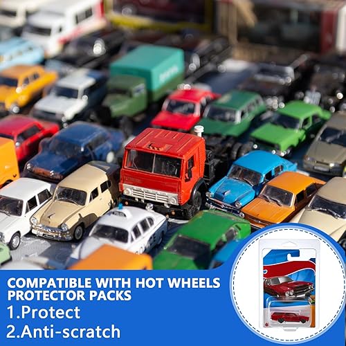 Miniatura 4 de Tatuo Paquete de 24 protectores compatibles con Hot Wheels Model Car Clamshell Case de plástico para exhibición de automóvil, funda protectora