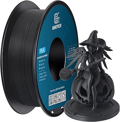 25 – GEEETECH Matte PLA Filament 1.75mm, Black PLA Matte 3D Printer Filament 1kg Spool (2.2lbs), Dimensional Accuracy +/- 0.02 mm, 1.75 PLA Filam…