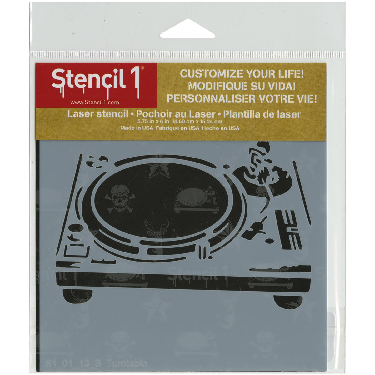 Stencil1 Turntable Stencil Quality Reusable Stencils for Painting - Create Crafts and Decor - Decor on Walls Fabric & Furniture Recyclable Art Craft -